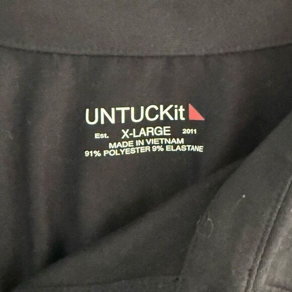 UNTUCKit Clavidor Black Polo Style Short Sleeved Shirt - Men’s US XL - Picture 4 of 7